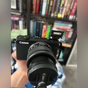 Canon EOS M100 24.2MP Mirrorless Camera (EF-M IS STM 15-45mm Lens) w/ accesories